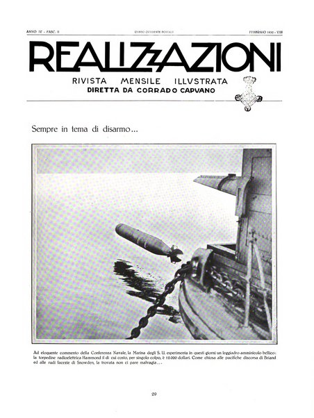 Realizzazioni rivista mensile illustrata della Rinascenza italica