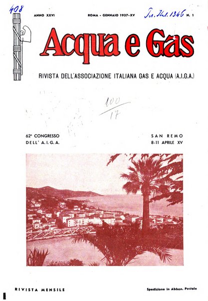 Acqua e gas giornale della Federazione nazionale fascista industrie del gas e degli acquedotti