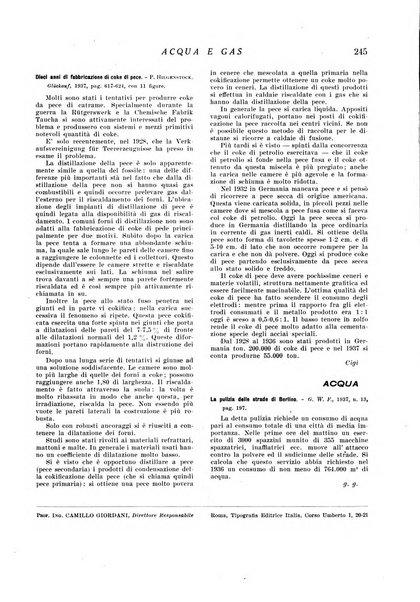 Acqua e gas giornale della Federazione nazionale fascista industrie del gas e degli acquedotti