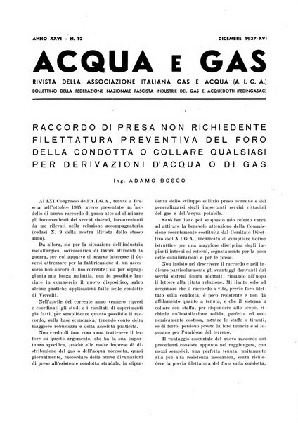 Acqua e gas giornale della Federazione nazionale fascista industrie del gas e degli acquedotti