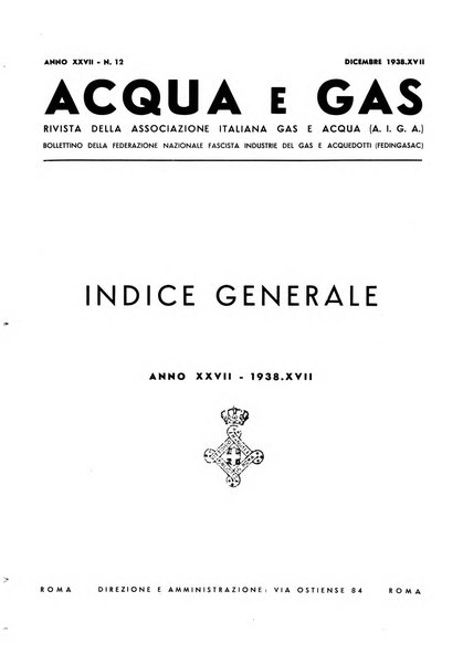 Acqua e gas giornale della Federazione nazionale fascista industrie del gas e degli acquedotti