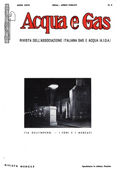 Acqua e gas giornale della Federazione nazionale fascista industrie del gas e degli acquedotti