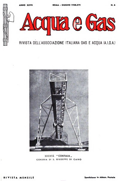 Acqua e gas giornale della Federazione nazionale fascista industrie del gas e degli acquedotti