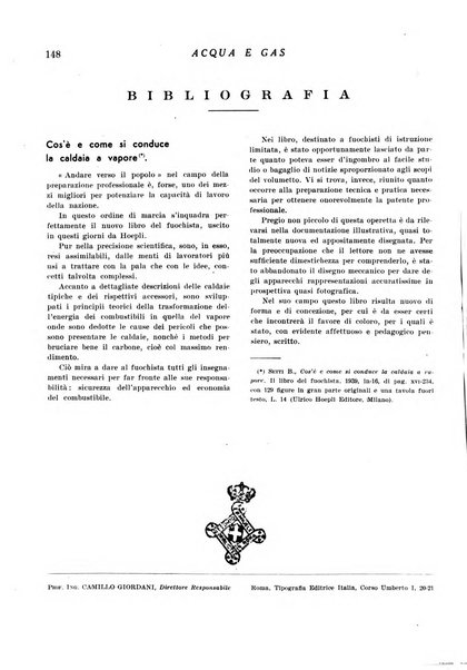 Acqua e gas giornale della Federazione nazionale fascista industrie del gas e degli acquedotti