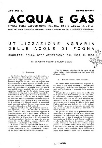 Acqua e gas giornale della Federazione nazionale fascista industrie del gas e degli acquedotti