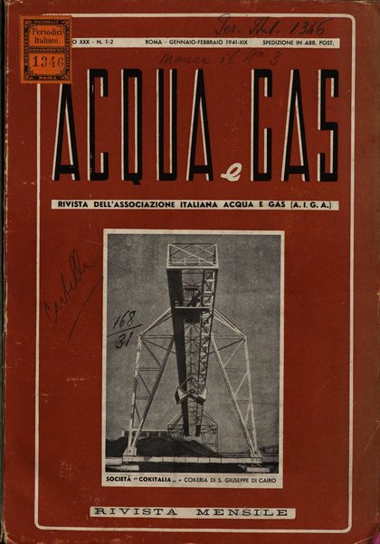 Acqua e gas giornale della Federazione nazionale fascista industrie del gas e degli acquedotti