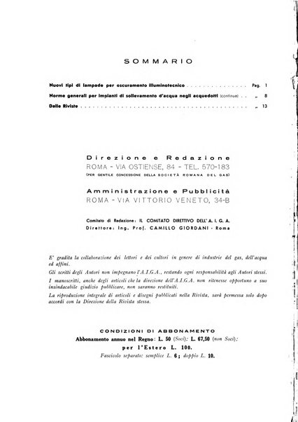 Acqua e gas giornale della Federazione nazionale fascista industrie del gas e degli acquedotti