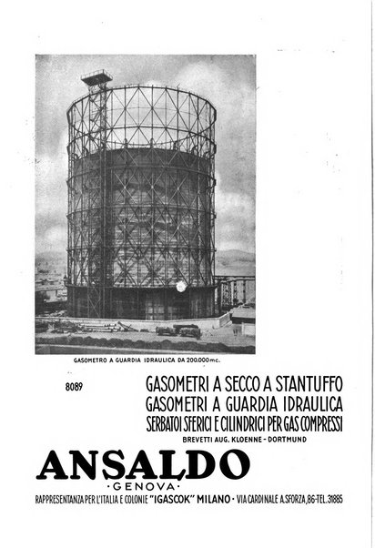 Acqua e gas giornale della Federazione nazionale fascista industrie del gas e degli acquedotti