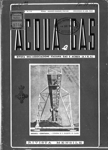 Acqua e gas giornale della Federazione nazionale fascista industrie del gas e degli acquedotti