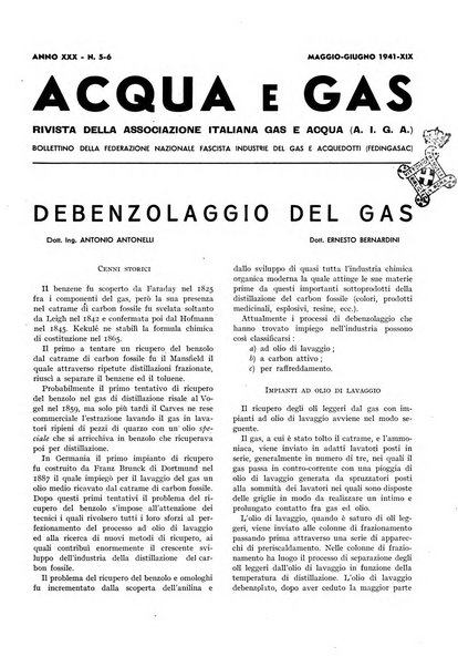 Acqua e gas giornale della Federazione nazionale fascista industrie del gas e degli acquedotti