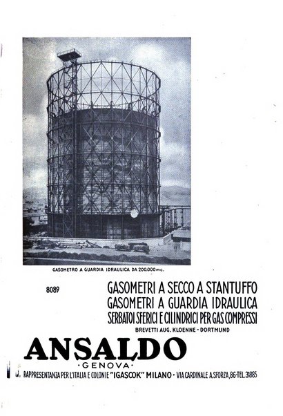 Acqua e gas giornale della Federazione nazionale fascista industrie del gas e degli acquedotti