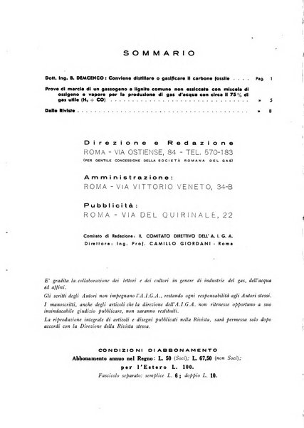 Acqua e gas giornale della Federazione nazionale fascista industrie del gas e degli acquedotti