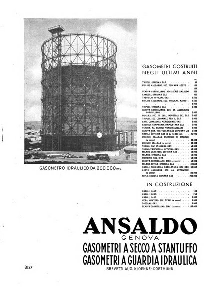 Acqua e gas giornale della Federazione nazionale fascista industrie del gas e degli acquedotti