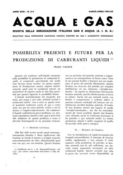 Acqua e gas giornale della Federazione nazionale fascista industrie del gas e degli acquedotti