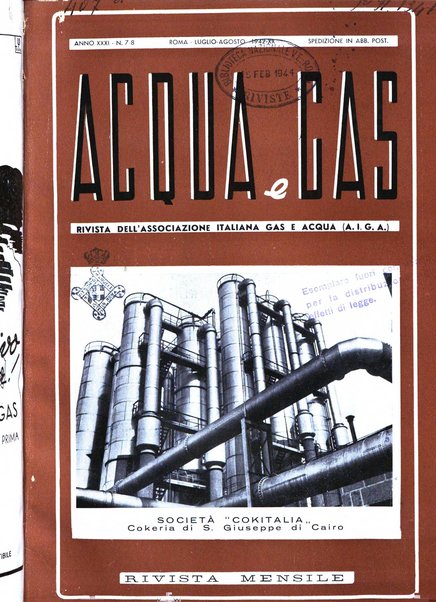 Acqua e gas giornale della Federazione nazionale fascista industrie del gas e degli acquedotti