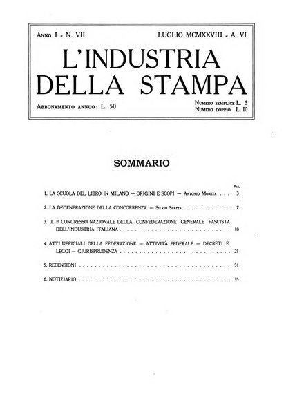 L'industria della stampa [organo ufficiale della Federazione nazionale fascista dell'industria grafica e affini]