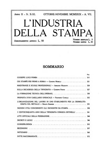 L'industria della stampa [organo ufficiale della Federazione nazionale fascista dell'industria grafica e affini]