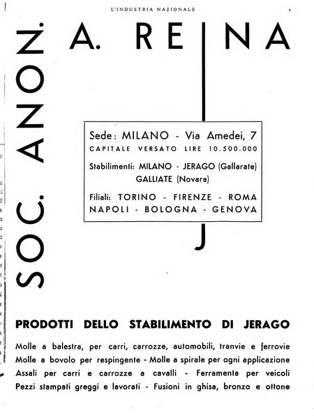 L'industria nazionale rivista mensile dell'autarchia