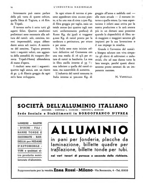 L'industria nazionale rivista mensile dell'autarchia