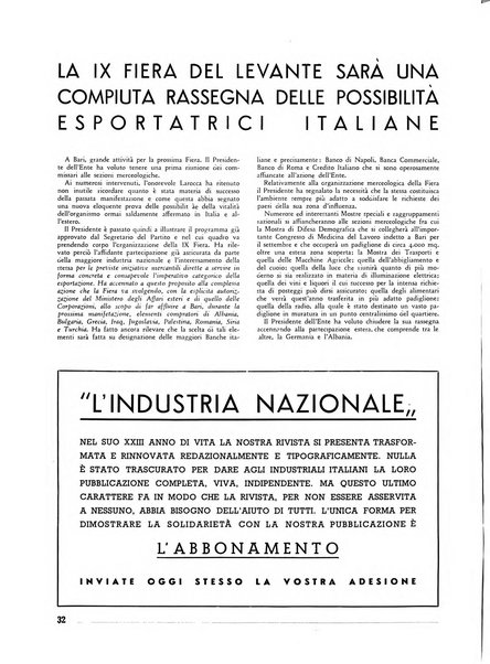 L'industria nazionale rivista mensile dell'autarchia