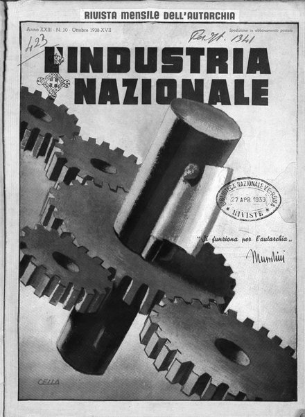 L'industria nazionale rivista mensile dell'autarchia