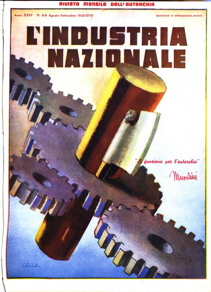 L'industria nazionale rivista mensile dell'autarchia