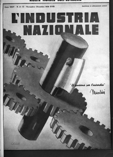 L'industria nazionale rivista mensile dell'autarchia