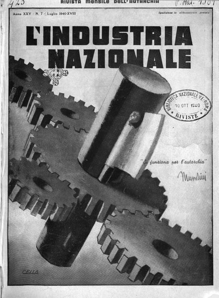 L'industria nazionale rivista mensile dell'autarchia