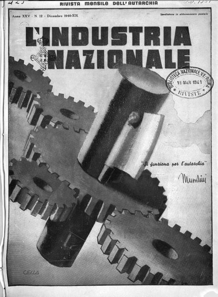 L'industria nazionale rivista mensile dell'autarchia