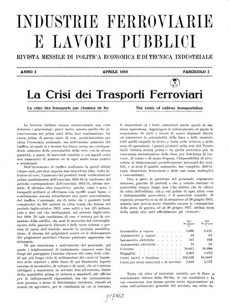 Rivista delle industrie ferroviarie e dei lavori pubblici grande rassegna di politica economica e di tecnica industriale