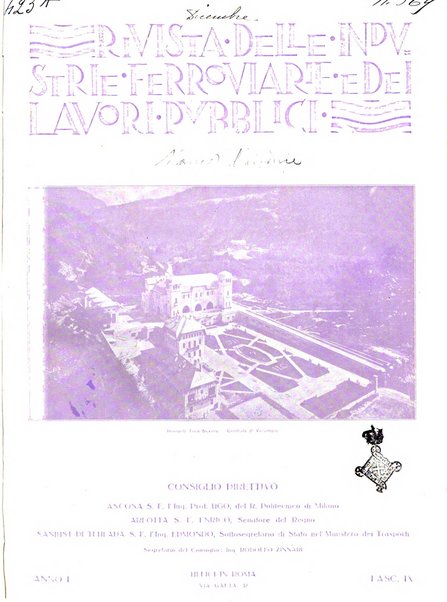 Rivista delle industrie ferroviarie e dei lavori pubblici grande rassegna di politica economica e di tecnica industriale