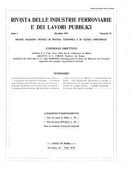 Rivista delle industrie ferroviarie e dei lavori pubblici grande rassegna di politica economica e di tecnica industriale