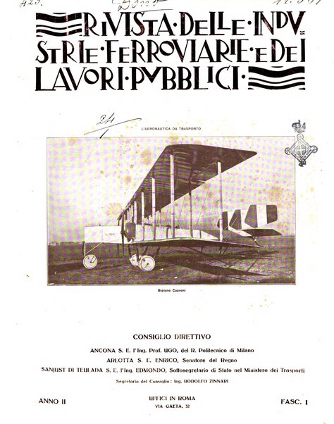 Rivista delle industrie ferroviarie e dei lavori pubblici grande rassegna di politica economica e di tecnica industriale