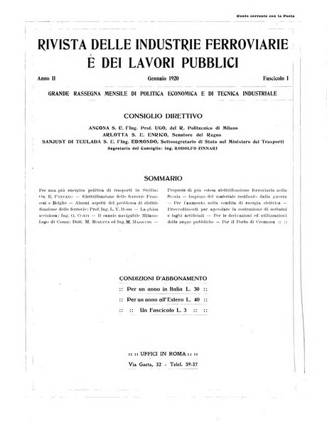 Rivista delle industrie ferroviarie e dei lavori pubblici grande rassegna di politica economica e di tecnica industriale