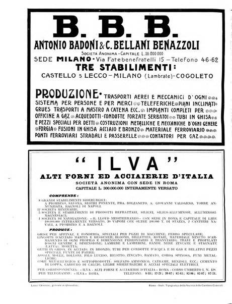 Rivista delle industrie ferroviarie e dei lavori pubblici grande rassegna di politica economica e di tecnica industriale