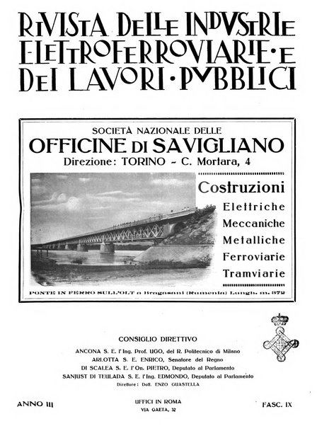 Rivista delle industrie ferroviarie e dei lavori pubblici grande rassegna di politica economica e di tecnica industriale