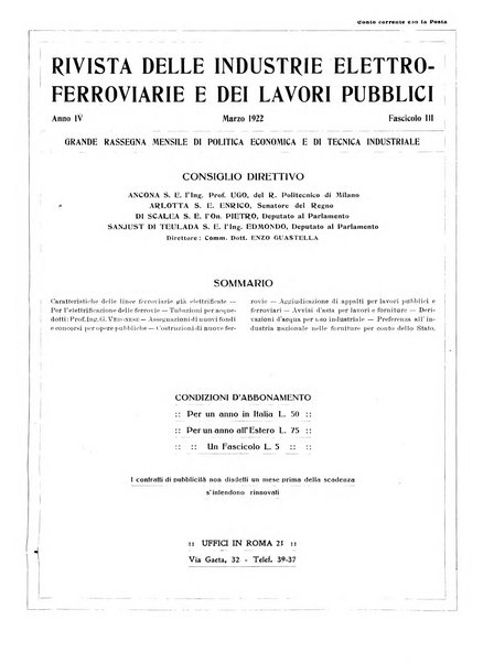 Rivista delle industrie elettro-ferroviarie e dei lavori pubblici grande rassegna mensile di politica economica e di tecnica industriale