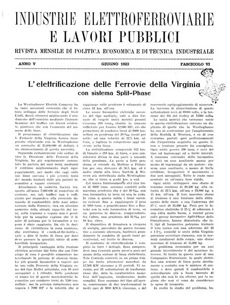 Rivista delle industrie elettro-ferroviarie e dei lavori pubblici grande rassegna mensile di politica economica e di tecnica industriale