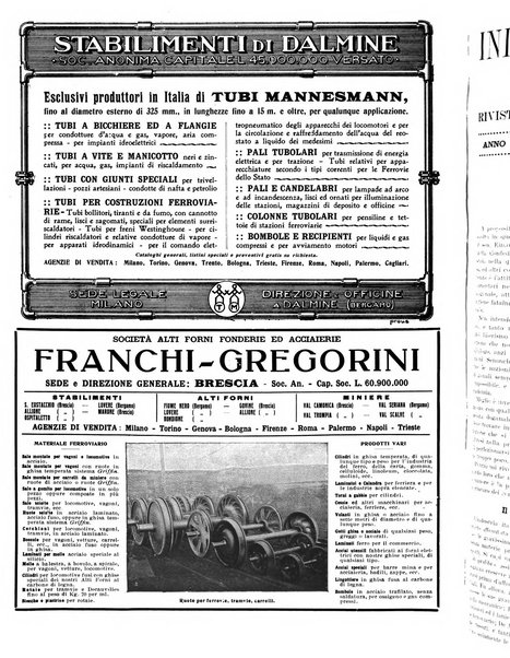 Rivista delle industrie elettro-ferroviarie e dei lavori pubblici grande rassegna mensile di politica economica e di tecnica industriale