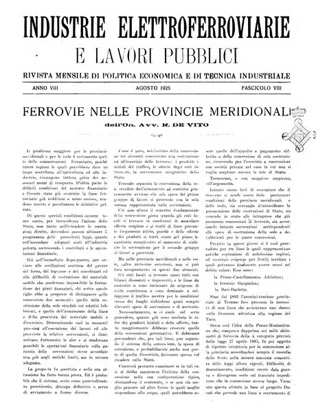 Rivista delle industrie elettro-ferroviarie e dei lavori pubblici grande rassegna mensile di politica economica e di tecnica industriale