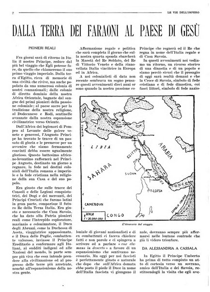 Le vie dell'impero organo di espansione coloniale italiana