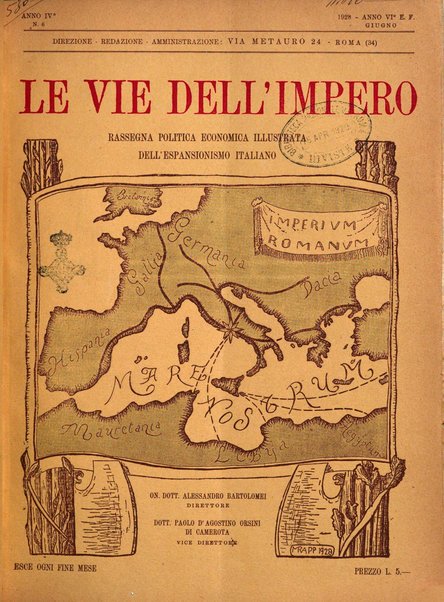 Le vie dell'impero organo di espansione coloniale italiana