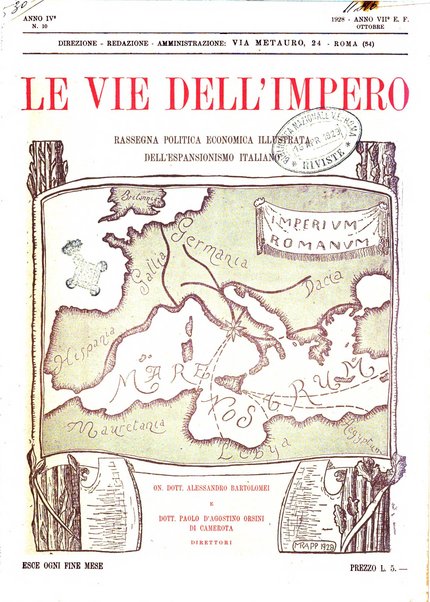 Le vie dell'impero organo di espansione coloniale italiana