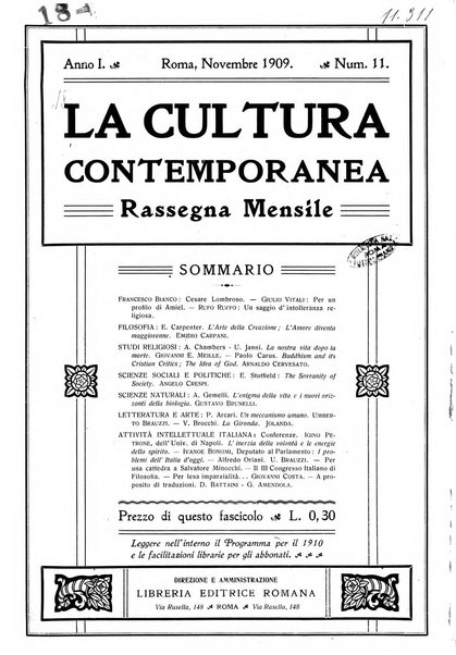 La cultura contemporanea rassegna mensile