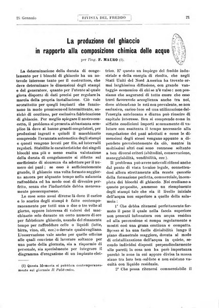 Rivista del freddo periodico mensile illustrato tecnico, scientifico, economico, commerciale