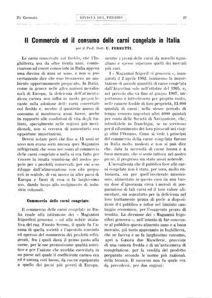 Rivista del freddo periodico mensile illustrato tecnico, scientifico, economico, commerciale