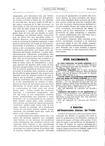 Rivista del freddo periodico mensile illustrato tecnico, scientifico, economico, commerciale