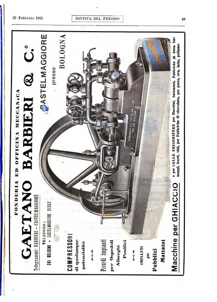 Rivista del freddo periodico mensile illustrato tecnico, scientifico, economico, commerciale