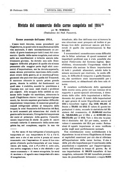 Rivista del freddo periodico mensile illustrato tecnico, scientifico, economico, commerciale