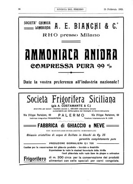 Rivista del freddo periodico mensile illustrato tecnico, scientifico, economico, commerciale